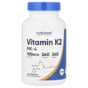 Nutricost K2 MK-4 , 240 כמוסות , ויטמין K2 מבית Nutricost