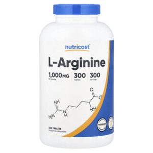 Nutricost L-Arginine 1000mg - 300 טבליות - תוסף תזונה