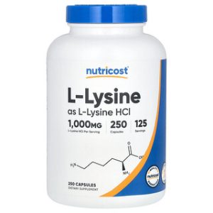 Nutricost L-Lysine 250 כמוסות - תוסף תזונה חיוני