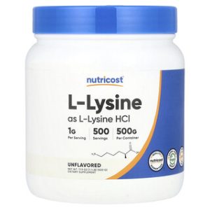 Nutricost L-Lysine 500g - תוסף ליזין ללא טעם
