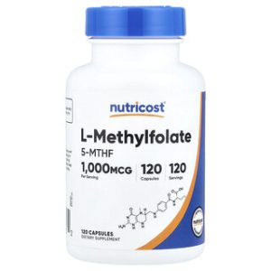Nutricost L-Methylfolate 1000mcg - 120 כמוסות - תוסף תזונה