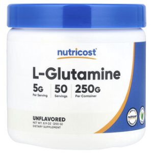Nutricost L-גלוטמין 250 גרם - אבקת חומצות אמינו ללא טעם