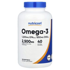 Nutricost Omega-3 120 כמוסות - בריאות הלב וכלי הדם