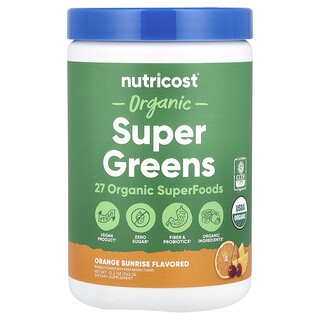 Nutricost Super Greens אורגני - טעם אורנג׳ סאנרייז