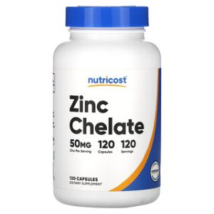 Nutricost אבץ צ'ילאט 50 מ"ג - 120 כמוסות