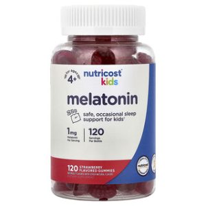 Nutricost ילדים מלטונין 1 מ"ג - גומי בטעם תות 120 יח'