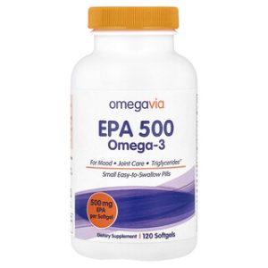 OmegaVia EPA 500 - אומגה 3 500 מ"ג - 120 כמוסות