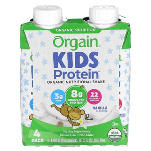 Orgain Kids - שייק חלבון אורגני וניל - 4 יחידות