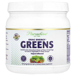 Paradise Herbs ORAC Greens- אבקת אנרגיה טבעית- 364 גרם