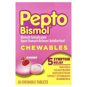 Pepto Bismol לעיס דובדבן - 30 טבליות להקלה מהירה
