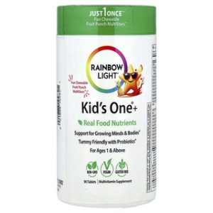 Rainbow Light Kids One+ - ויטמינים לילדים טעם פירות 90 טבליות