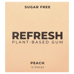 Refresh Gum - מסטיק טבעוני אפרסק 12 יחידות