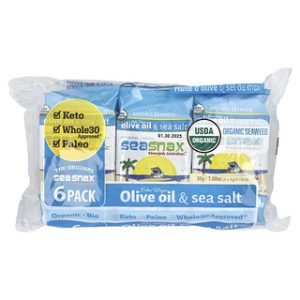 SeaSnax אצות אורגניות - 6 מארזים בשמן זית & מלח ים