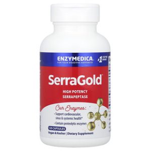 SerraGold Serrapeptase 120 כמוסות - אנזימי עיכול עוצמתיים