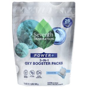 Seventh Generation Oxy Booster - חבילות כביסה 3 ב-1 ללא ריח
