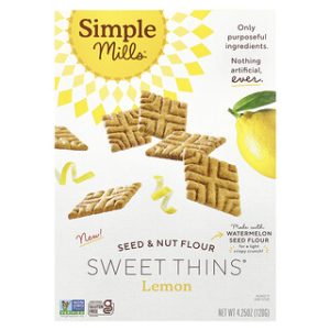 Simple Mills Sweet Thins לימון - קרקרים ללא גלוטן 120 גרם