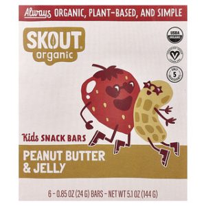 Skout Organic - בר חטיפים לילדים חמאת בוטנים וריבה