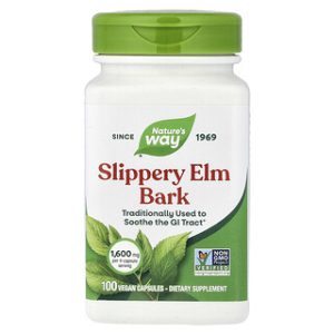 Slippery Elm Bark - כמוסות טבעוניות 400 מ"ג , Nature's Way
