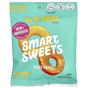 SmartSweets, טבעות אפרסק ללא סוכר - 50 גרם