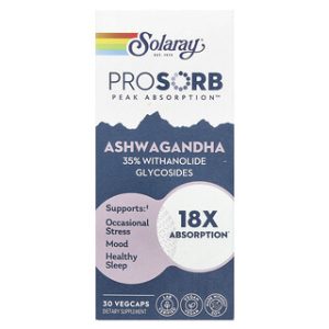 Solaray Ashwagandha 240 מ"ג - 30 כמוסות צמחיות - לבריאות