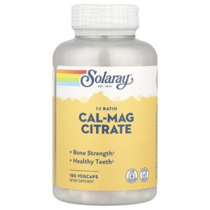 Solaray Cal-Mag Citrate 1,1 - 180 כמוסות טבעוניות