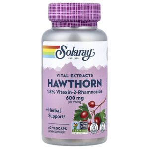 Solaray Hawthorn 60 VegCaps - תומך לב בריאותי טבעי