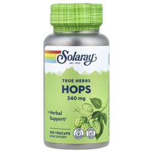 Solaray Hops 340mg - כמוסות כשות אמיתיות - 100 יחידות