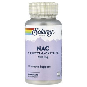 Solaray NAC 600 מ"ג - תוסף תזונה 60 כמוסות צמחיות