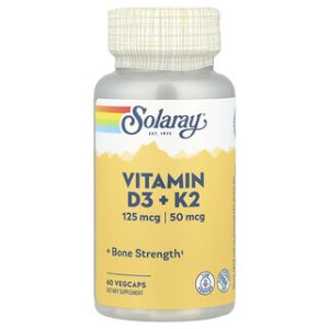 Solaray Vitamin D3+K2 - 60 כמוסות צמחוניות