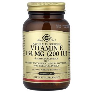 Solgar Vitamin E - טבעי - 100 כמוסות רכות - בריאות