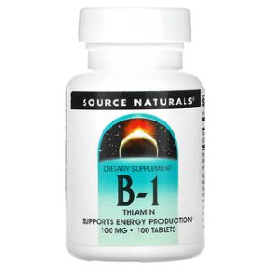 Source Naturals B-1 (תיאמין) - 100 טבליות - תוסף תזונה