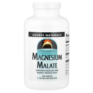 Source Naturals מגנזיום מלאט - 360 טבליות - תוסף תזונה