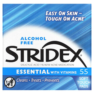 Stridex Essential - פדים לניקוי פנים ללא אלכוהול