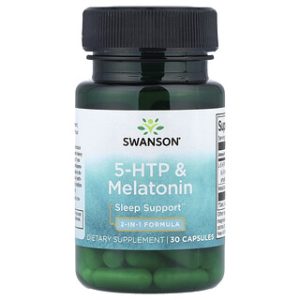 Swanson 5-HTP ומלטונין - 30 כמוסות - לשינה טובה