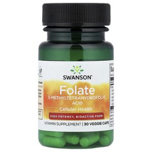 Swanson Folate 800 מק"ג - תוסף תזונה צמחי 30 כמוסות