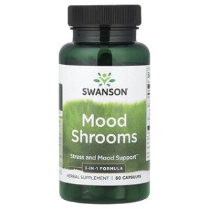 Swanson Mood Shrooms - כמוסות פטריות מצב רוח , 60 יח׳