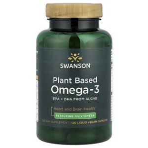 Swanson Omega-3 טבעוני - 120 כמוסות צמחיות נוזליות