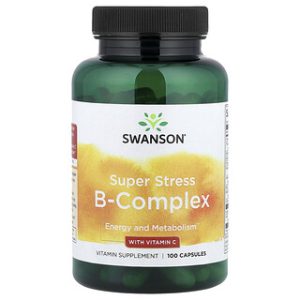 Swanson Super Stress B-Complex עם ויטמין C - 100 כמוסות