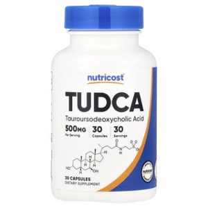 TUDCA Nutricost 500 מ"ג - 30 כמוסות - תמיכה לכבד