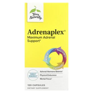 Terry Naturally Adrenaplex - תוסף תזונה לתמיכה באדרנל 120 כמוסות