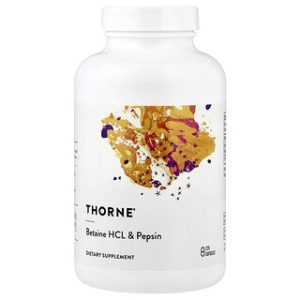 Thorne Betaine HCL & Pepsin - כמוסות לעיכול בריא