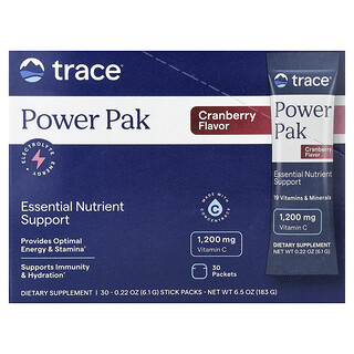 Trace Power Pak חמוציות - 30 מנות אנרגיה זמינות