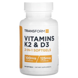 TransformHQ K2 D3 - ויטמין K2 ו-D3 - 120 כמוסות