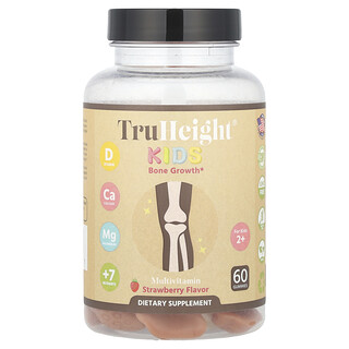 TruHeight - גומי גדילה לילדים 2+ - תות - 60 יחידות