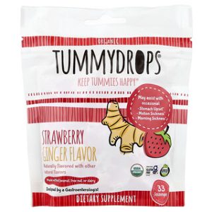 Tummydrops- סוכריות ג'ינג'ר תות אורגניות, 33 יחידות