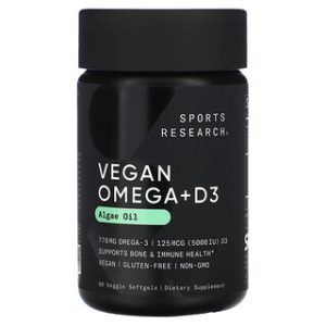 Vegan Omega + D3 Sports Research - 60 כמוסות טבעוניות