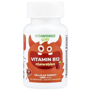VitaWorks Kids B12 - ויטמין B12 לילדים בטעם דובדבן