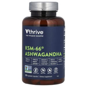Vthrive KSM-66 אשווגנדה - 120 כמוסות - תמיכה בלחץ