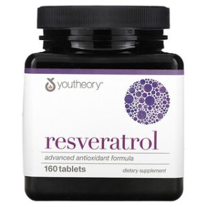 Youtheory Resveratrol 160 טבליות - נוגד חמצון עוצמתי