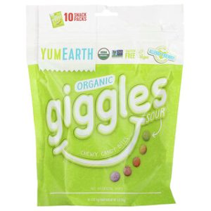YumEarth Giggles חמוץ - 10 חבילות חטיפים אורגניים